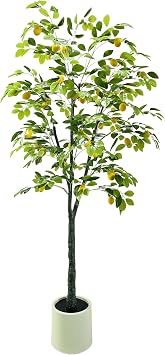 6FT Artificial Lemon Tree Potted Faux Lemons Citrus Plants with Yellow Fake Lemons Fruits in Pot, Indoor Tall Artificial Trees for Home Office Wedding Party Gifts Indoor Outdoor Decor