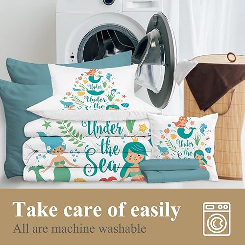 Miniatura 16 de Juego de cama individual de 8 piezas con edredón y sábanas en una bolsa para niños y niñas en una bolsa - Linda ropa de cama de animales de granja