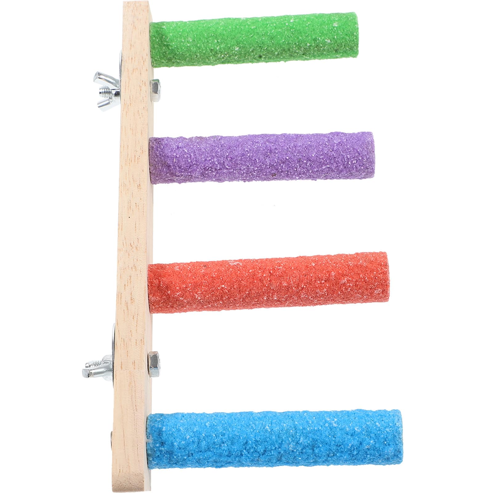 NESTINGHO Wooden Parakeet Climbing Ladder Multi-tiered Bird Stand with Beak Conditioning and Jumping Features Assorted Colour Suitable for Parrot and Budgerigar Cage Accessories