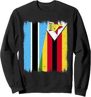 Botswana Zimbabwe Half Flag Botswana Zimbabwean Heritage Sweatshirt