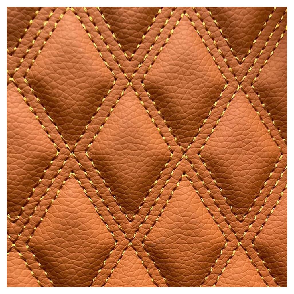 Tessuto in Ecopelle Tessuto Trapuntato in Pelle con Cuciture A Diamante Imbottito in Lino Ovatta in Ecopelle Tessuto per Tappezzeria per Veicoli Interni(Oranje,1.6X3m)
