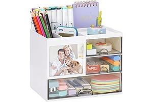 Multifunction Desk Organizer with Drawers