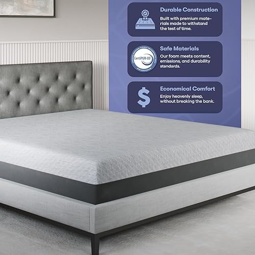 Miniatura 10 de Celestial Sleep Co. - Colchón de espuma viscoelástica premium, 10 pulgadas, tamaño mediano, individual