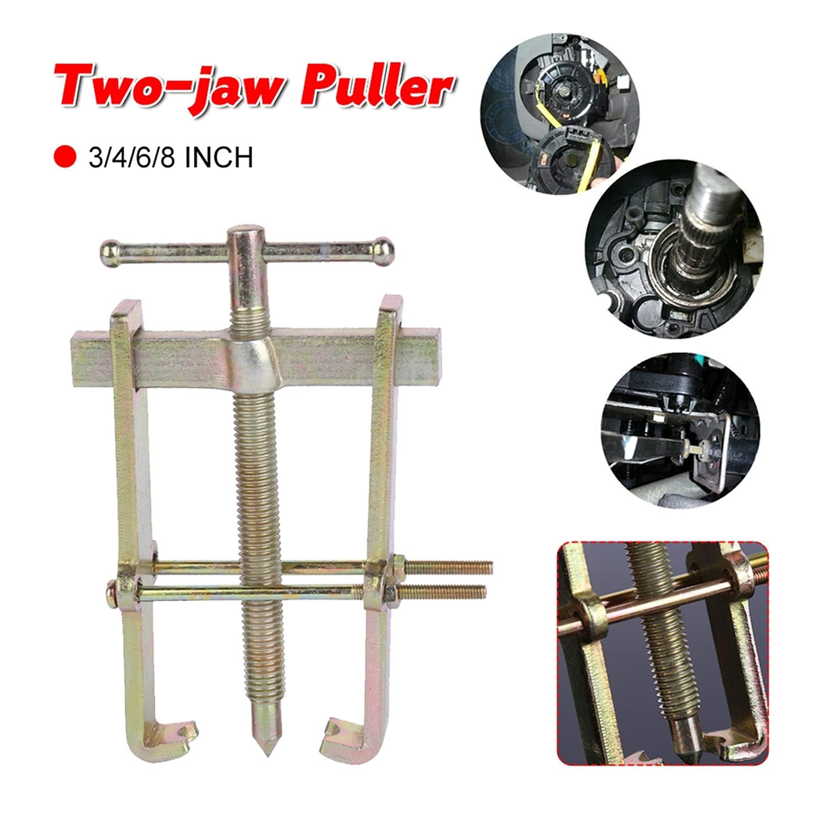 Separates Hebegerät, 1 Stück, 2 Klauen, Zahnradführung, Lagerabzieher, Auto-Lenkradabzieher, Rollenabzieher, Reparaturwerkzeug, 4/6/8 Zoll (Farbe: 6 Zoll, Spezifikation: Zweibackenabzieher)