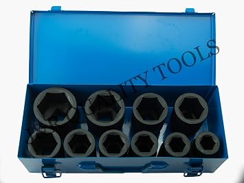 VCT 1" Drive Deep Impact Socket Set, Metric, CrV, 6-Point, 22mm - 50mm, 10-Sockets