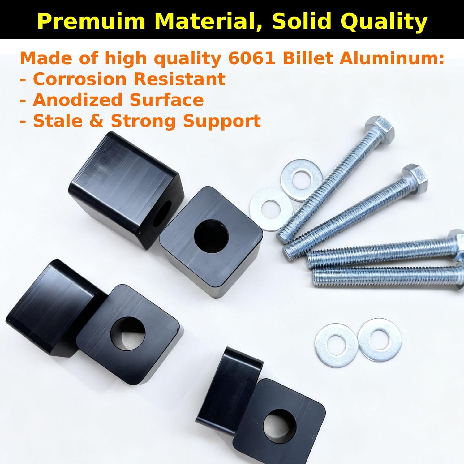 Upgrade Adjustable Seat Spacers, Driver or Passenger Recline 3/4"-2.25" Lift Block Kit, both Front and Rear of Front Seat Riser Accessories for F150 2015+ / F250 F350 F450 Super Duty 2017+ Model