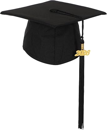 Matte Preschool Kindergarten Graduation Cap & Tassel 2026 | Unisex Kids Graduation Hat, Tassel with 2026 Year Charm, Pair with Graduation Gown & Stole for Elementary