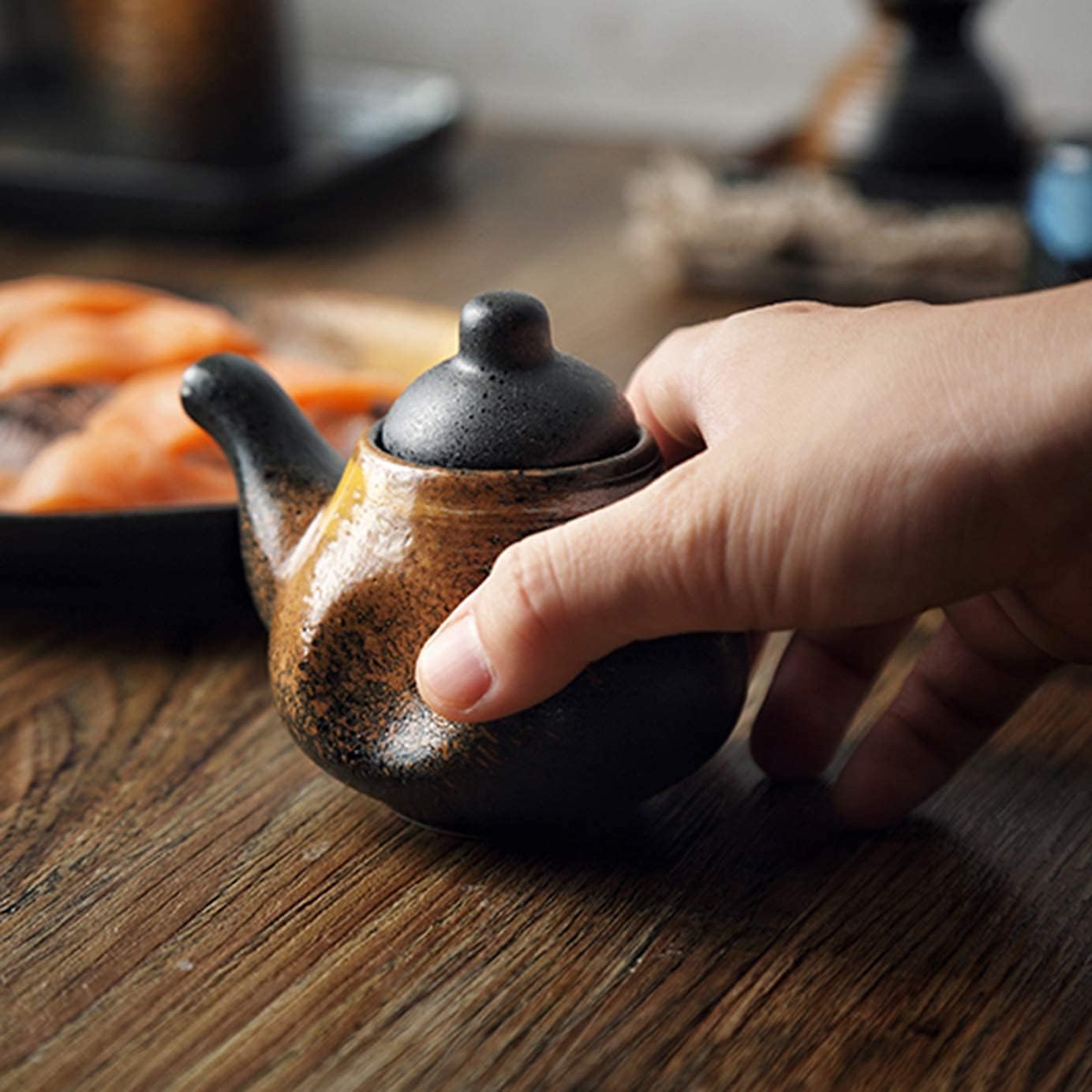 Olive Oil Bottle or Vinegar Bottle Drizzler Oil Dispenser Bottle Ceramic Tabletop Olive Oil Dispenser Bottle-Soy Sauce or Vinegar Cruet-Retro Ceramic Dinner