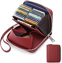 SENDEFN Portafoglio Donna in Pelle Cerniera Portamonete Piccolo Portafogli con Blocco RFID Porta Tessere Porta Carte di Credito Donna con 24 Scomparti per Carte