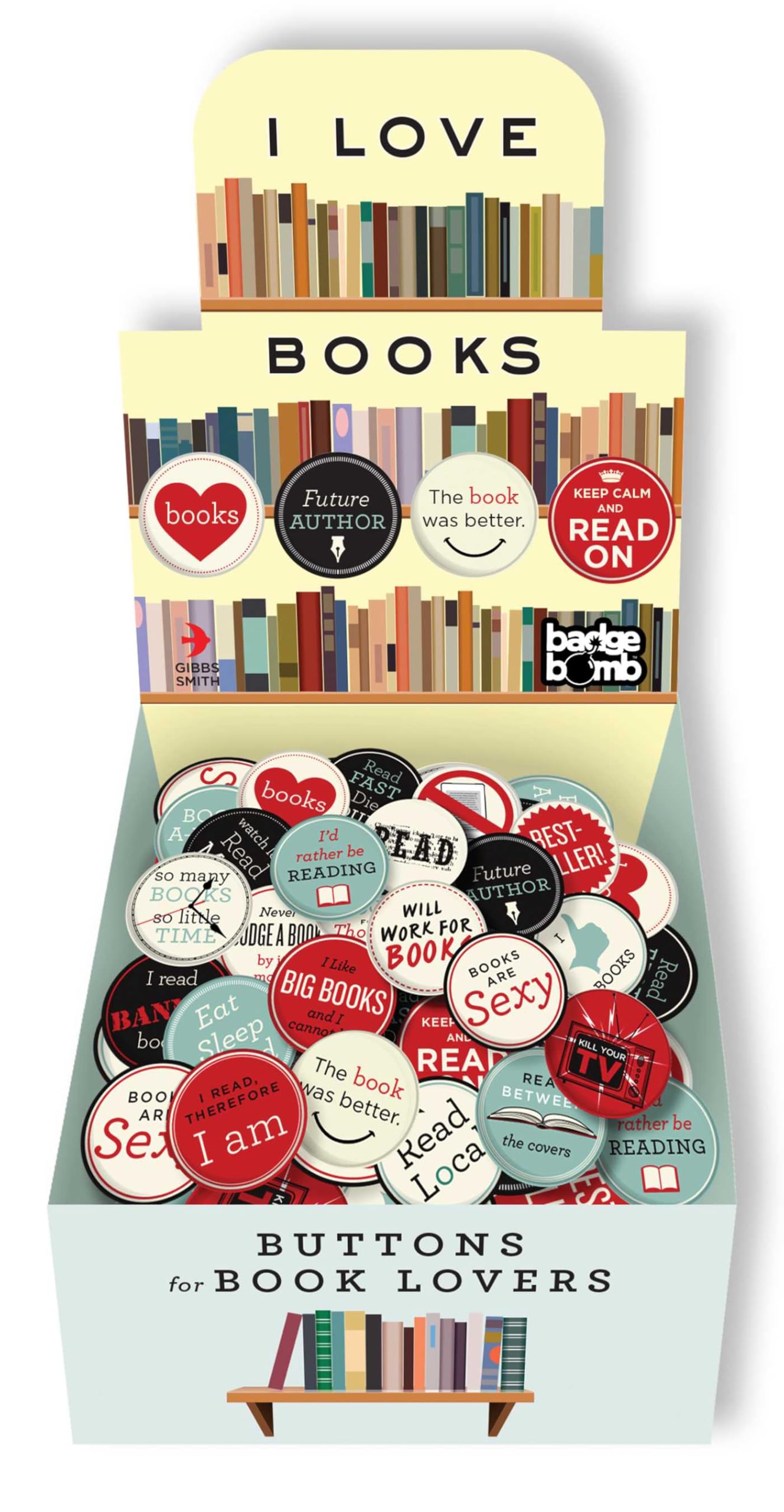 I Love Books Button Box