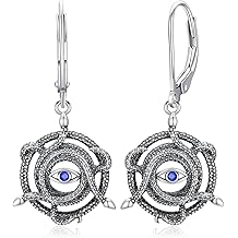 Snake Earrings for Women Men 925 Sterling Silver Vintage Snake Drop Earrings Pagan Amulet Jewelry Gifts for Women Men