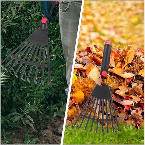 Miniatura 8 de Rastrillos para jardinería Rastrillo de mano Herramienta de jardín Rastrillo de jardinería de plástico Rastrillo de mano de mano para tierra,