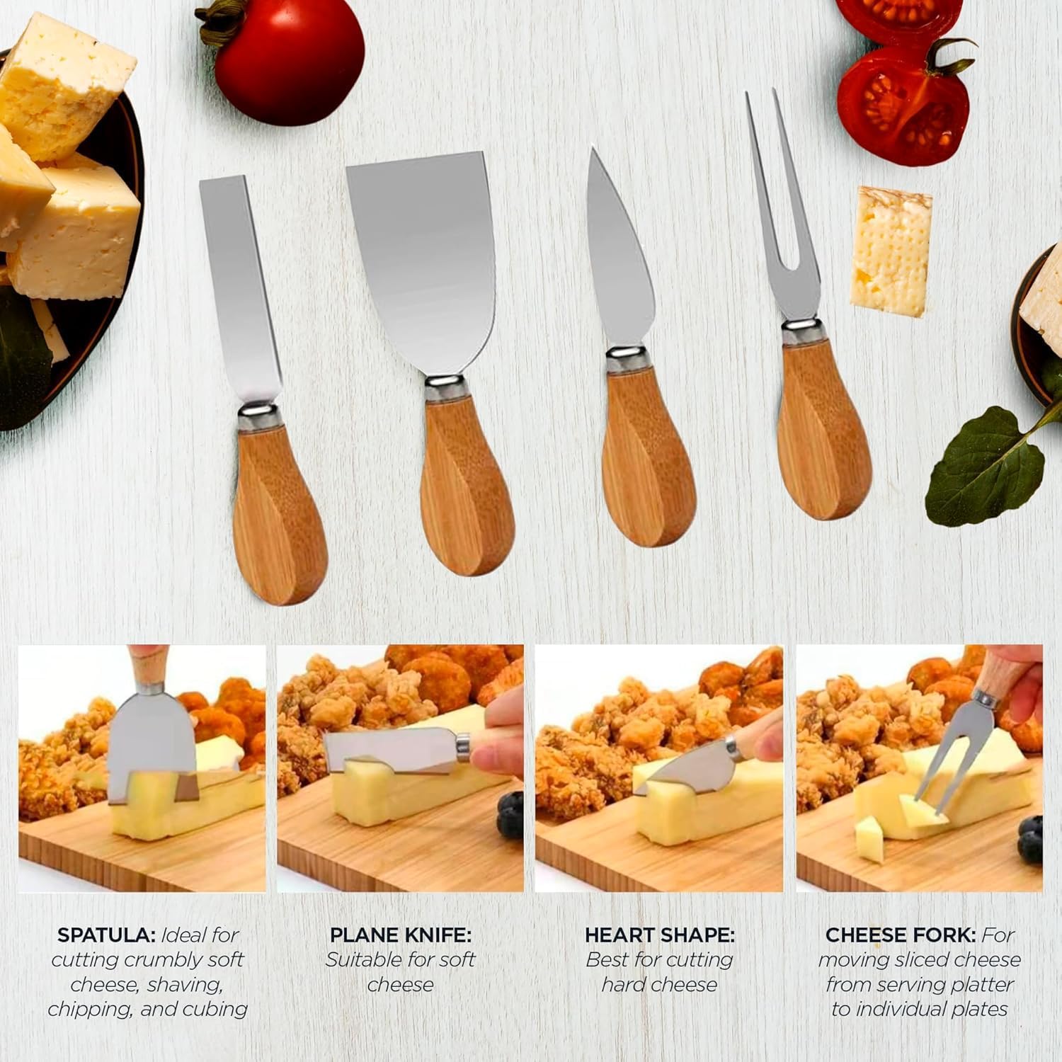 Premium Cheeseboard Gift Set With 5 Wine Accessories And Fruit Platter.
