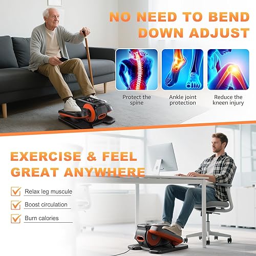 Miniatura 3 de Mini Under Desk Elliptical Machine Low Impact Electric Leg Exerciser As Seen on TV While Sitting for Seniors with Non-Slip Mat Quiet & Portable for
