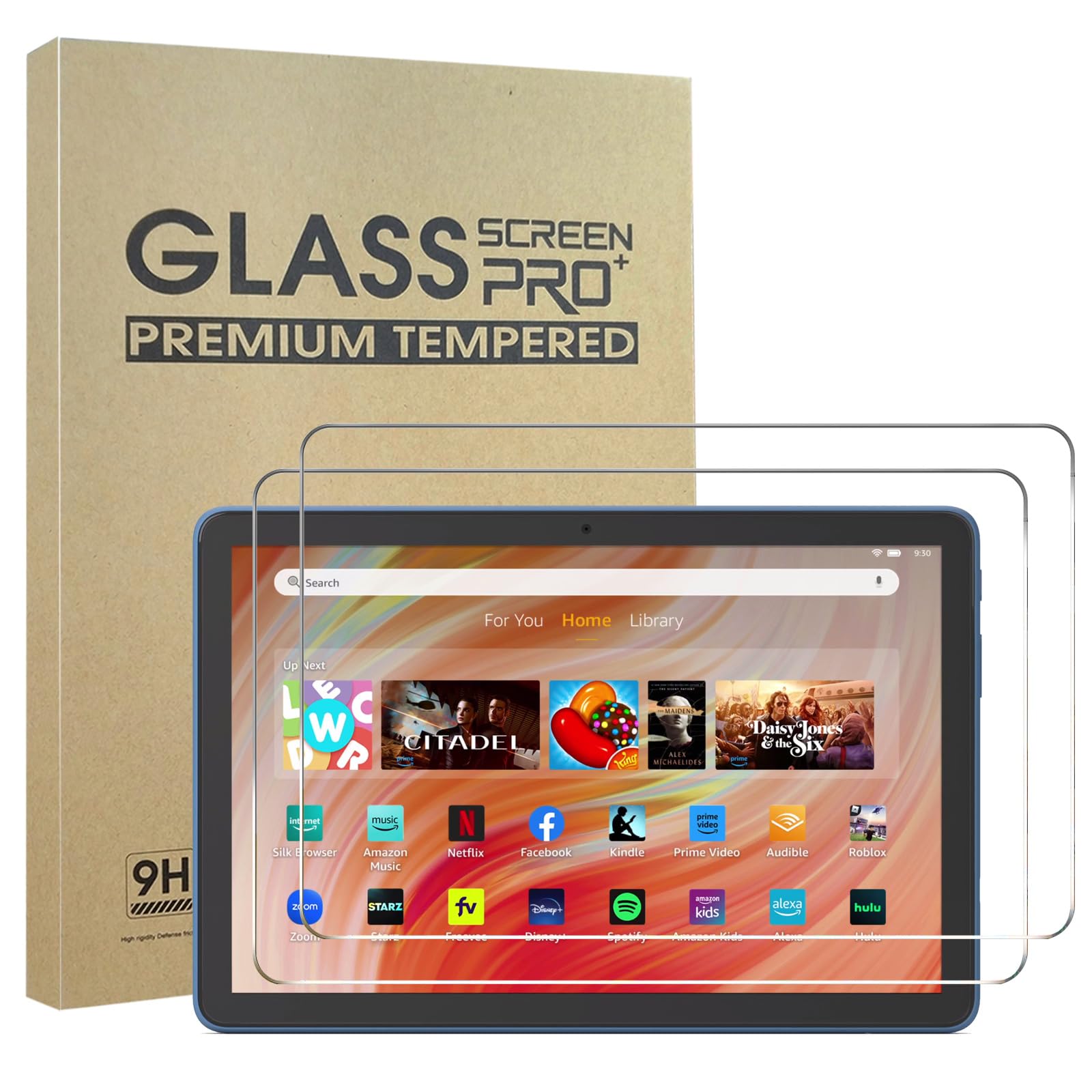 Photo 1 of [2-Pack] Fire HD 10 Screen Protector for 2023/2021/Kids/Kids Pro/Plus - Anti-Scratch, Anti-Fingerprint, 9H Hardness, Bubble-Free Tempered Glass