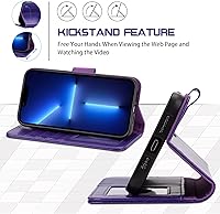 Vista 5 de Arae Funda compatible con iPhone 13 Pro Max con tarjetero y correa para la muñeca, funda con tapa para iPhone 13 Pro Max de 6.7 pulgadas