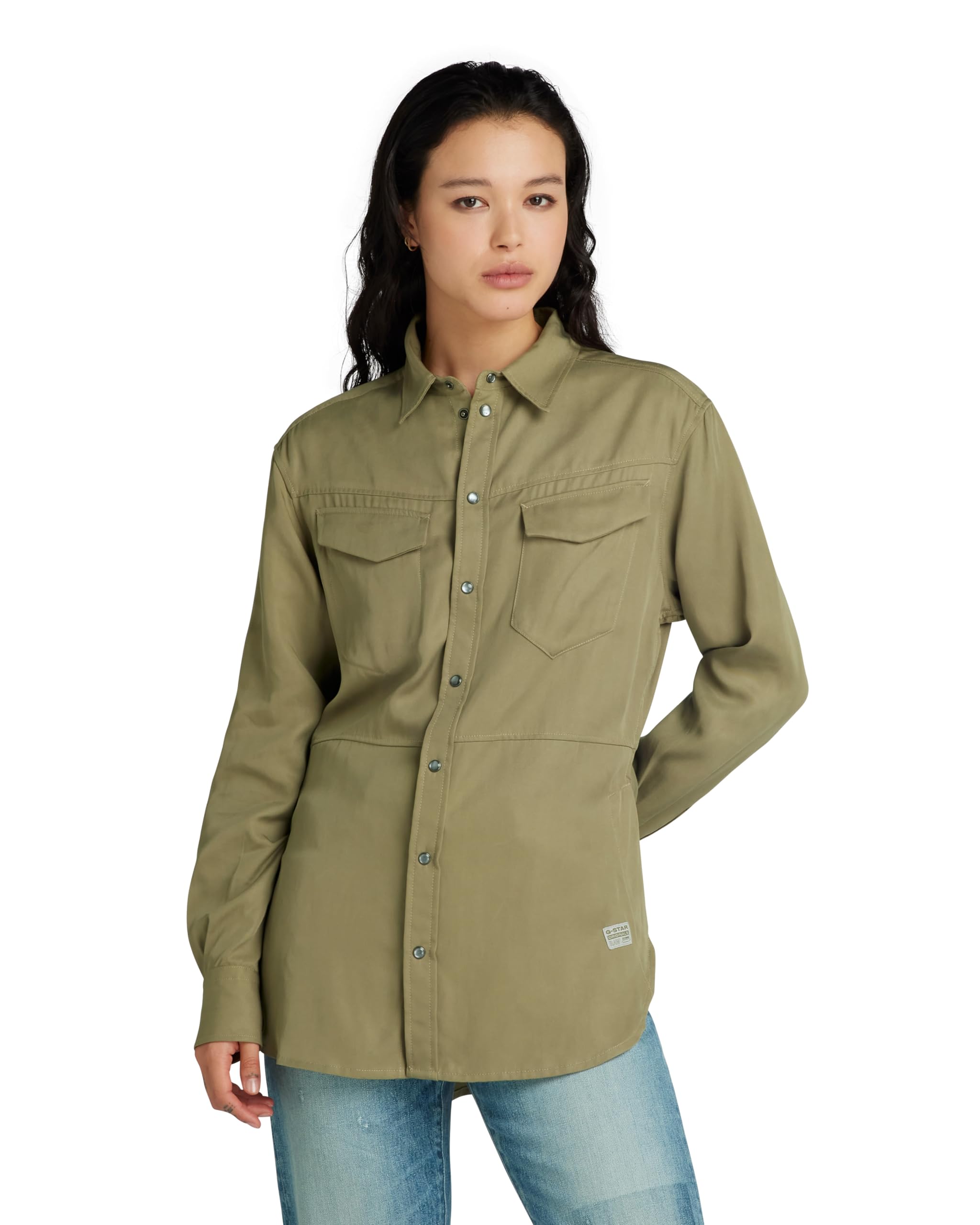 G-Star Women's Tunic Shirt D24440-D521-6057 Ensis Green XL