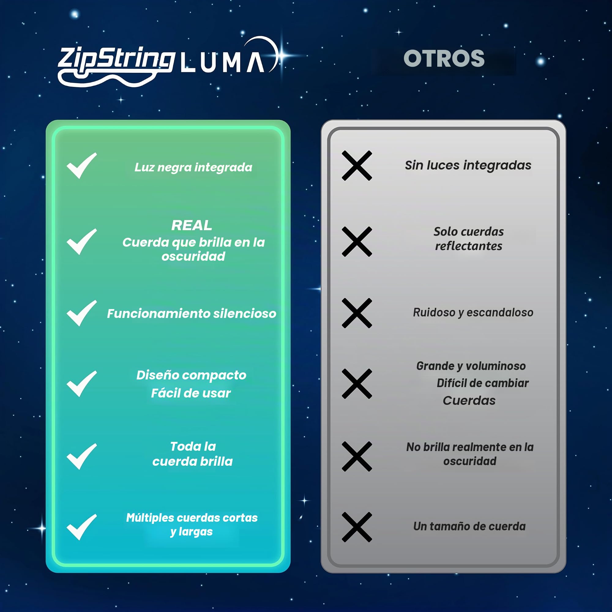 ZipString LUMA LUMA LUMA LU-V1-04 - Lanzador de Cuerda con cordón Transparente con cordón