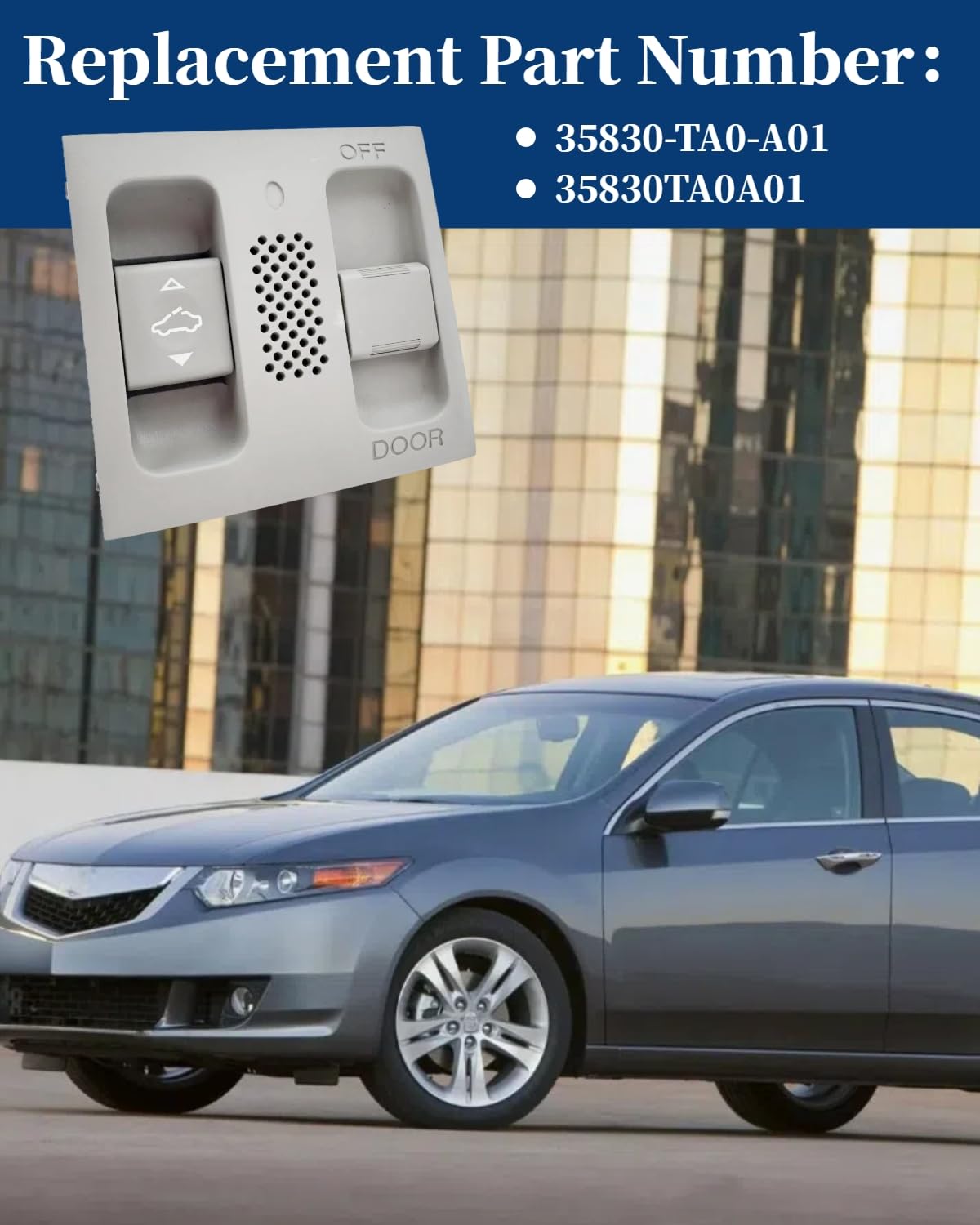 35830-TA0-A01 Overhead Console Dome Map Light Sunroof Switch Fit for Acura TSX 2009-2010 Fit for Honda Accord Coupe Sedan 2008-2009 Civic Coupe 2008, Gray