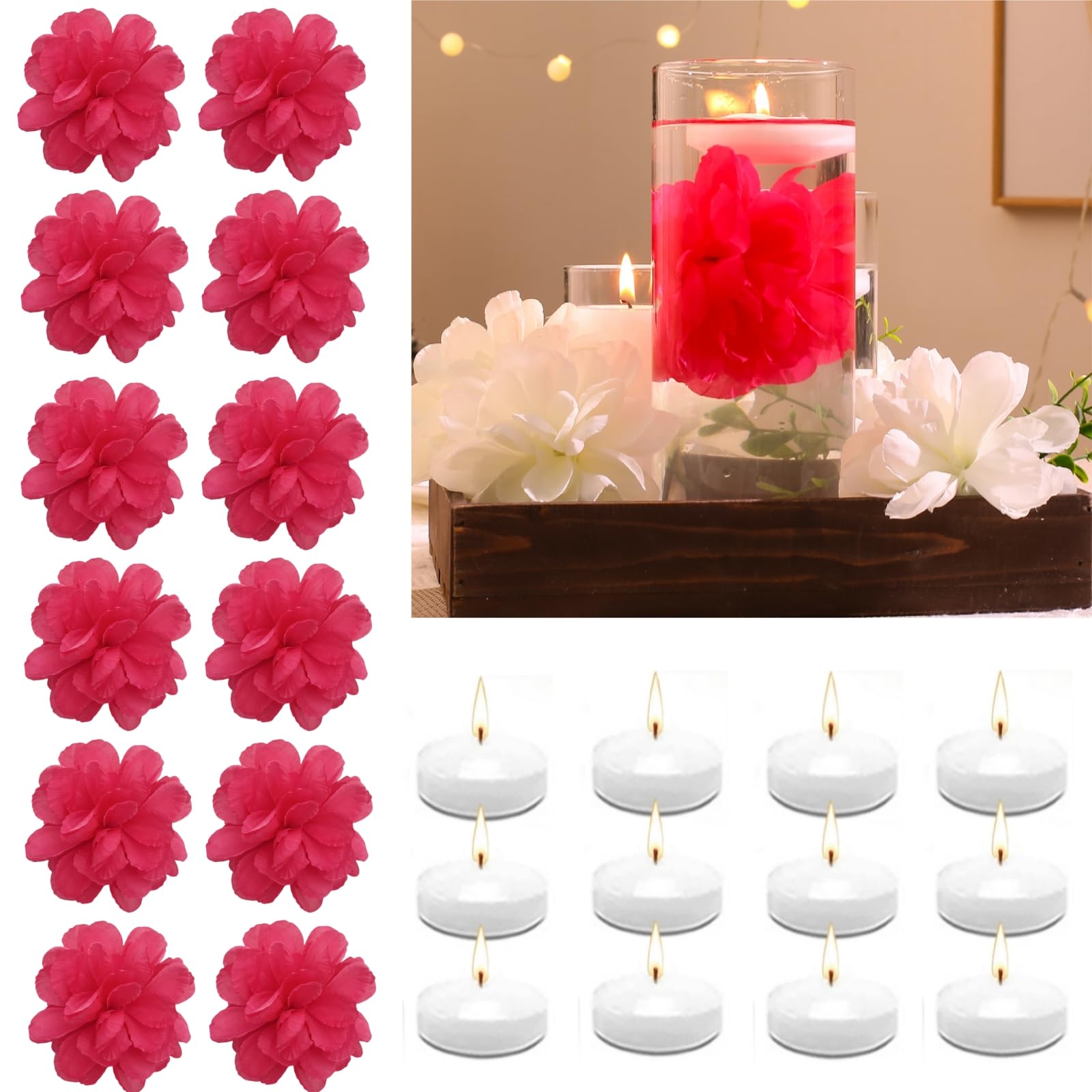 WPPNSY 24 Pcs Floating Candles - vase fillers | Mubboo