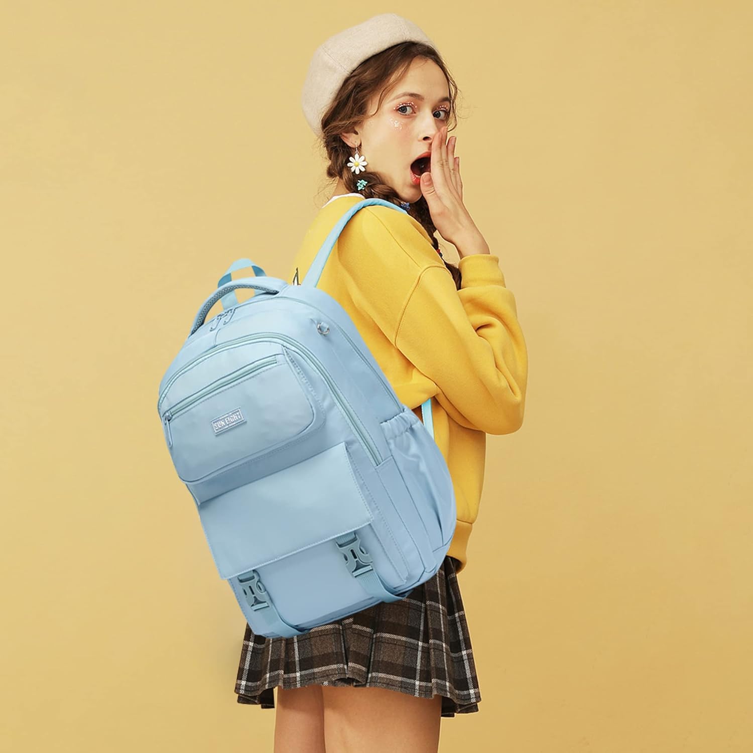 35L Lightweight Waterproof School Backpack for Kids, Teens-Durable Travel Daypack for Boys & Girls Ages 6-18 with Padded Adjustable Straps Comfortable Design (Blue) - Image 2