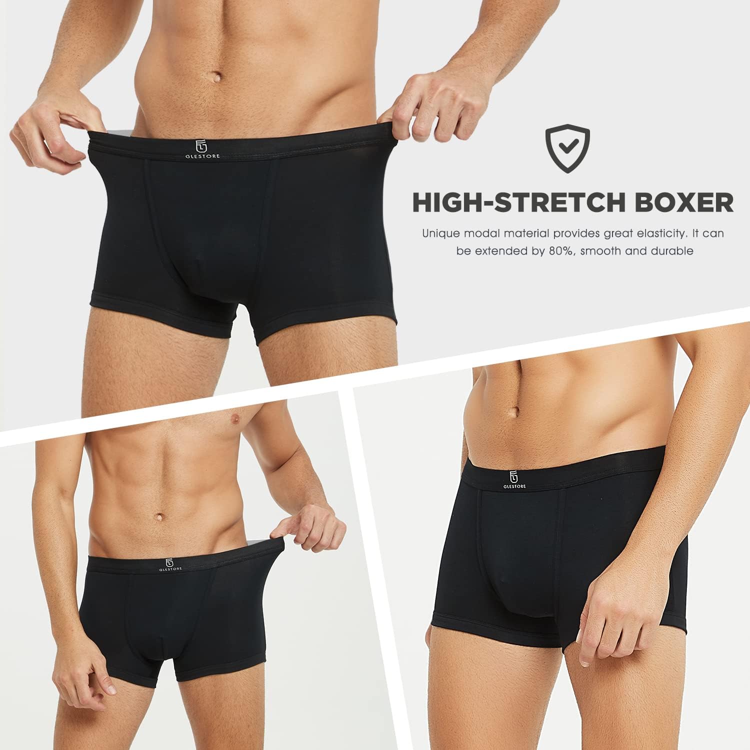 Best Quality Buy online here GLESTORE Men's Boxer Shorts Pack of 5