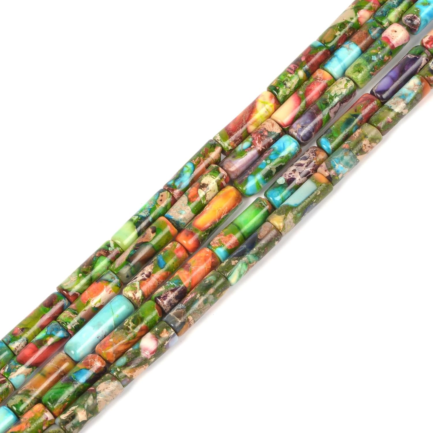 13mm Multi-Color Sea Sediment Jasper Column Tube Cylinder Loose Beads 15 inch Jewelry Making DIY Bracelet Necklace