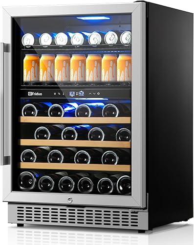 Refrigerador de bebidas de 24 pulgadas, 30 botellas y 82 latas, refrigerador de bebidas de doble zona integrado o independiente con puerta de vidrio