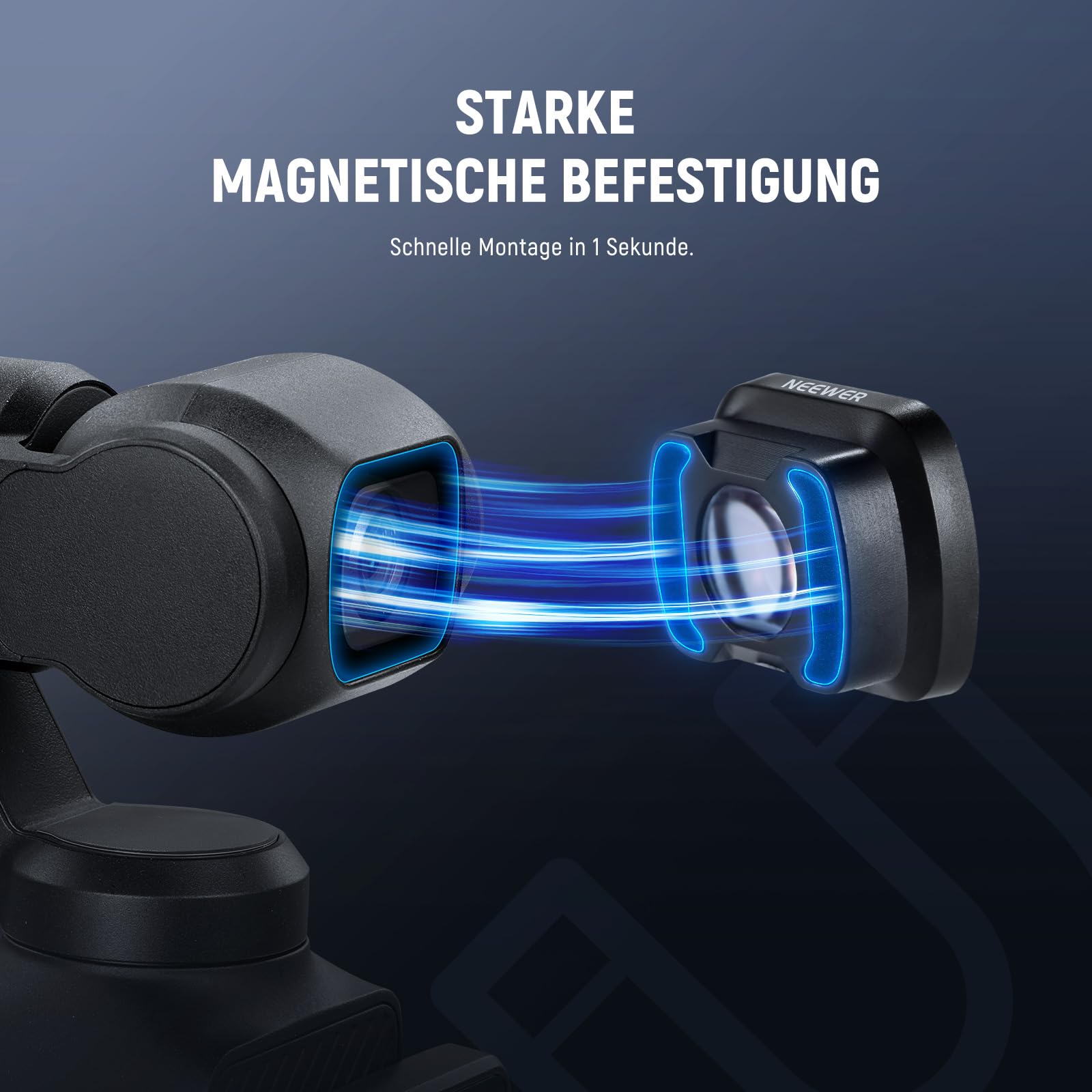 NEEWER 2x Makroobjektiv kompatibel mit DJI Osmo Pocket 3 / Pocket 4 / Xtra Muse, HD Makroobjektiv mit 3 Linsen in 3 Gruppen und Magnetbefestigung, Filter nicht stapeln, LS-64