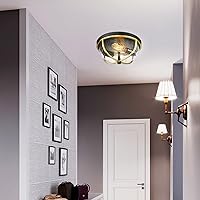 Vista 5 de Lámpara de Techo de Montaje Empotrado, Lámparas de Techo para Pasillo de Montaje en Techo, Iluminación Moderna de Cocina con Vidrio Granulado, Luces