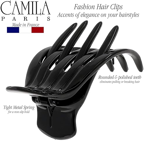 Miniatura 7 de Camila Paris CP3538 - Pinzas para el cabello francés, pinzas de 2.5 pulgadas para sujeción fuerte, accesorios de peinado duraderos, agarre