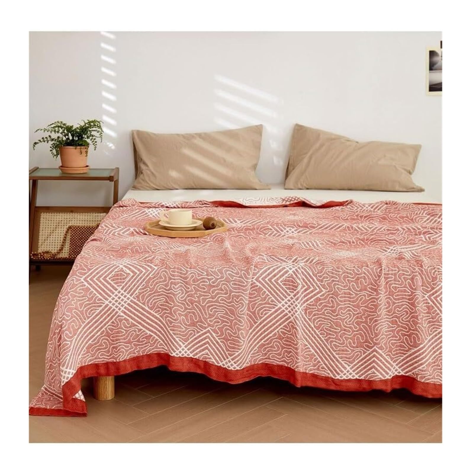 EBzvblxm Cooling Blanket for Summer, Bamboo Cooling Blanket All Season Bed Sofa Travel Multicolor 2 Sizes(Rose Red,200x230 cm)