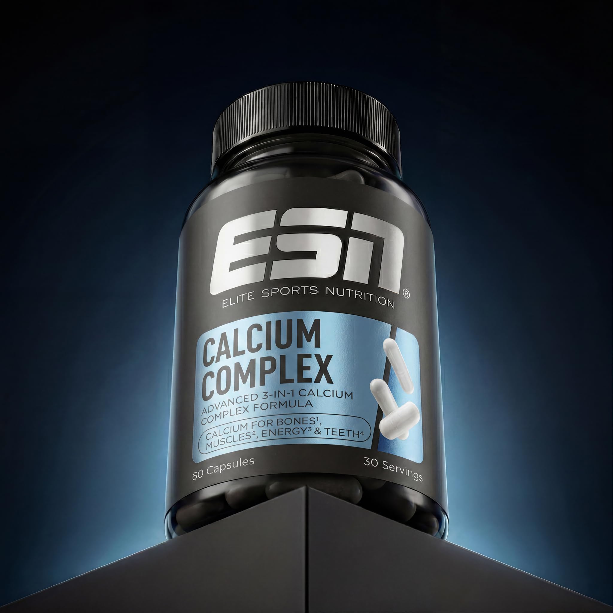 ESN Calcium Complex, 60 Kapseln, 500 mg Calcium pro Tagesportion, 3-in-1 Formel, hohe Bioverfügbarkeit - made in Germany