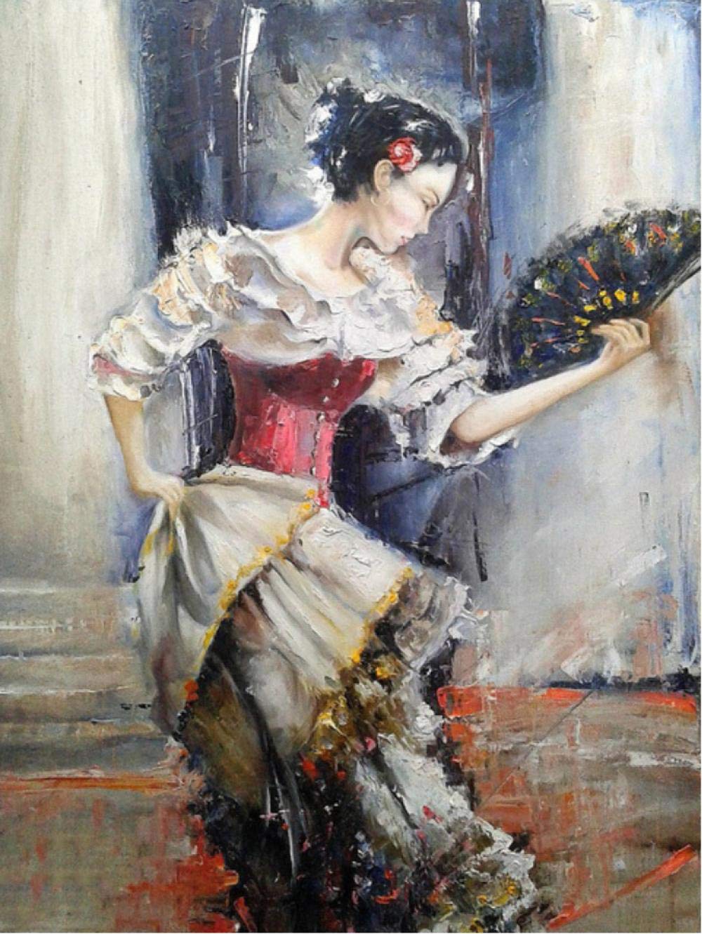 Peinture numérique fille danse salon tableau moderne bricolage 40x50