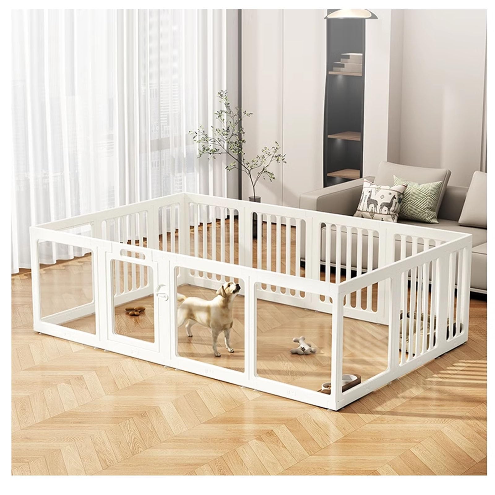 Recinto per Cuccioli al Coperto, Box per Il Parto dei Cuccioli, recinto per Cani in Acrilico, recinto Pieghevole per Cani con Porta di Passaggio, Adatto per Cani, Gatti, Conigli, recinto per