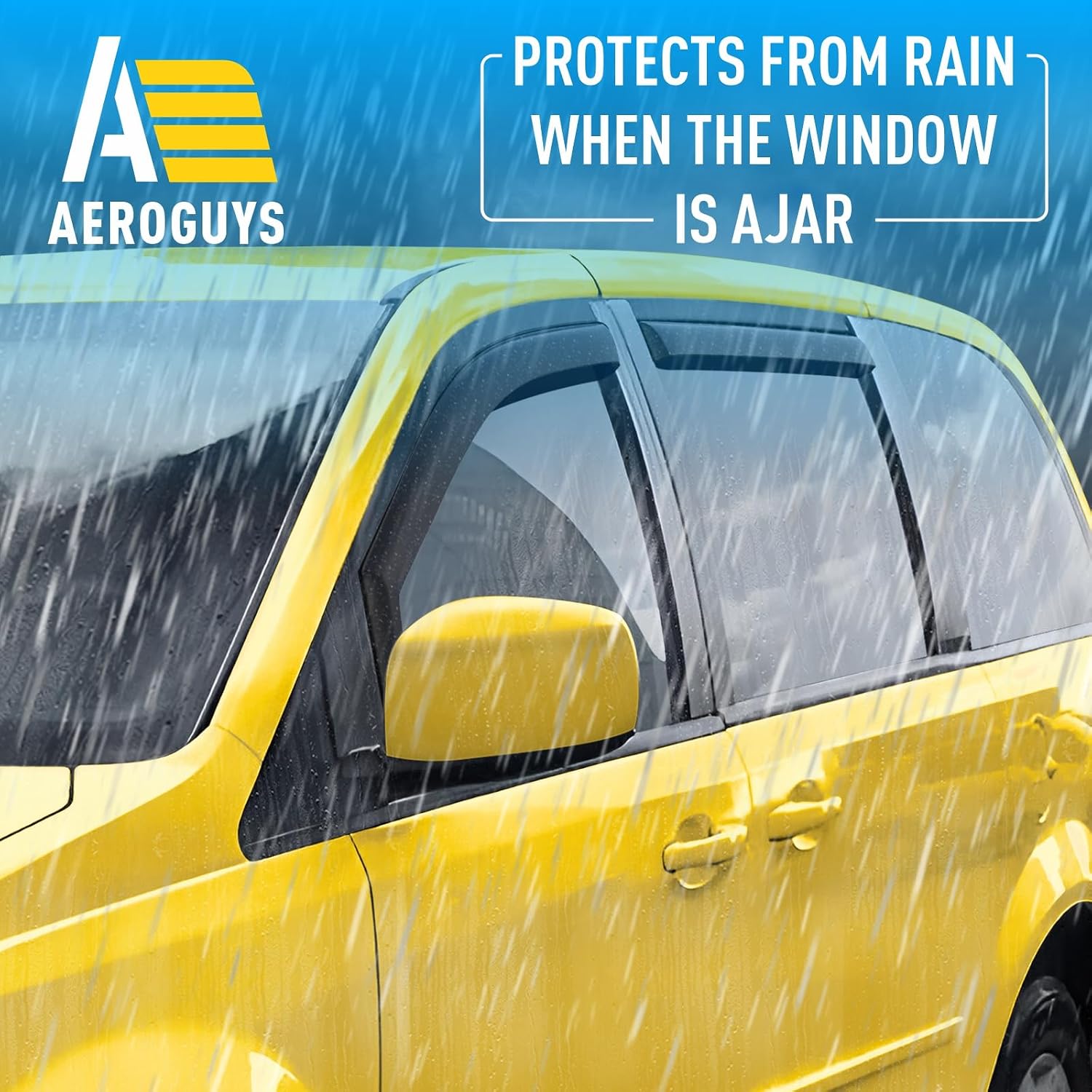 Extra Durable Window Deflectors in-Channel Window Visors Rain Guards Fit for Dodge Grand Caravan 2008-2020, Sun Visors, Wind Vent for Shades, Exterior Car Accessories - 4pcs. AG0505