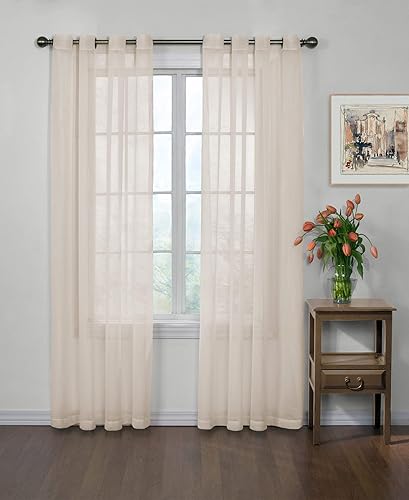 Fresh - Cortina moderna, tela de gasa transparente que neutraliza el olor, con ojal, filtrante de luz. Cortinas de ventana para dormitorio o sala de