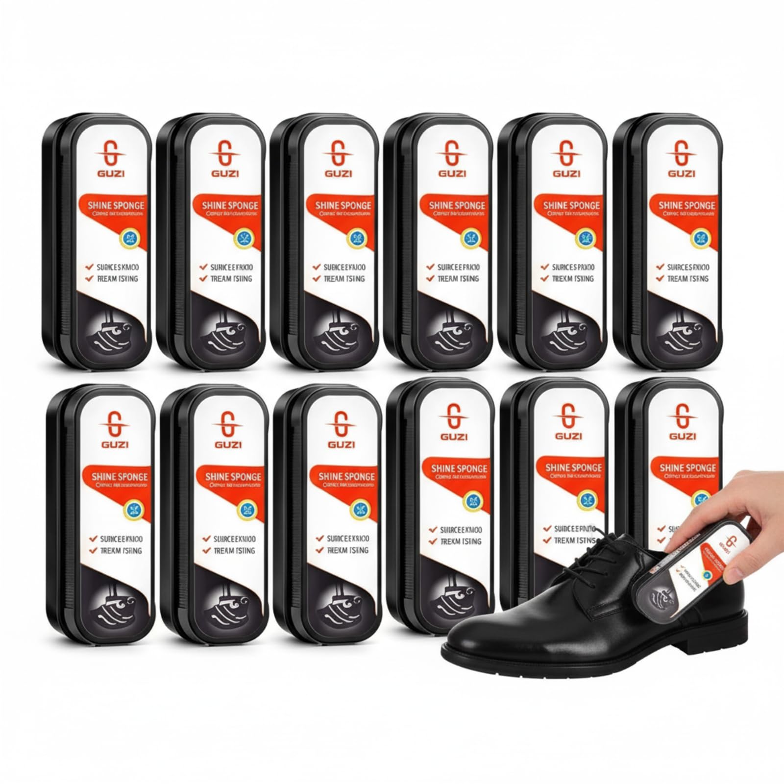 Loopeer 12Pcs Shoe Shine Sponge, Instant Leather Care