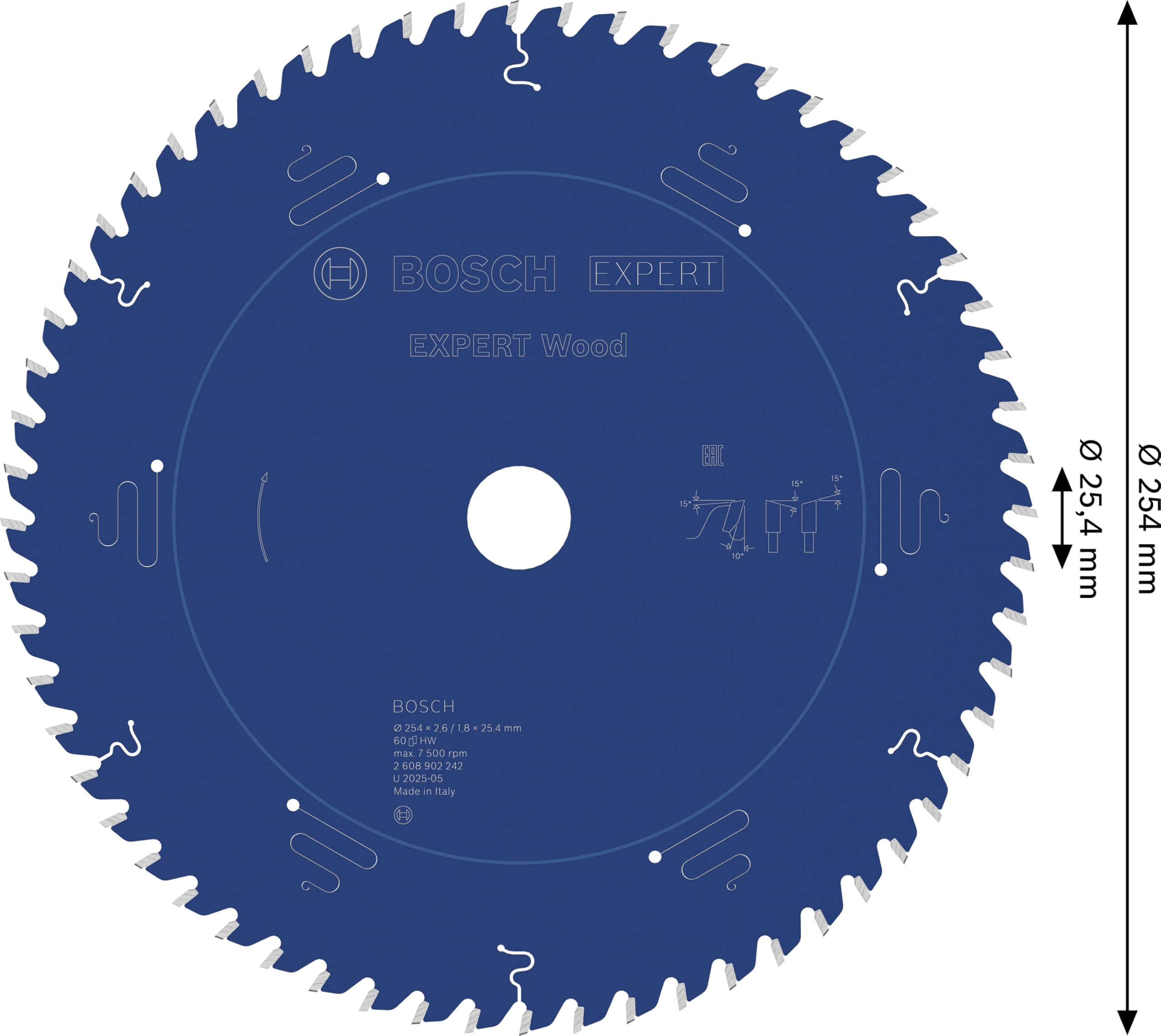 Bosch 1x Tarcza pilarska EXPERT Wood (do Miękkie drewno, Ø mm, Professional Akcesoria Przewodowa stołowa pilarka tarczowa)