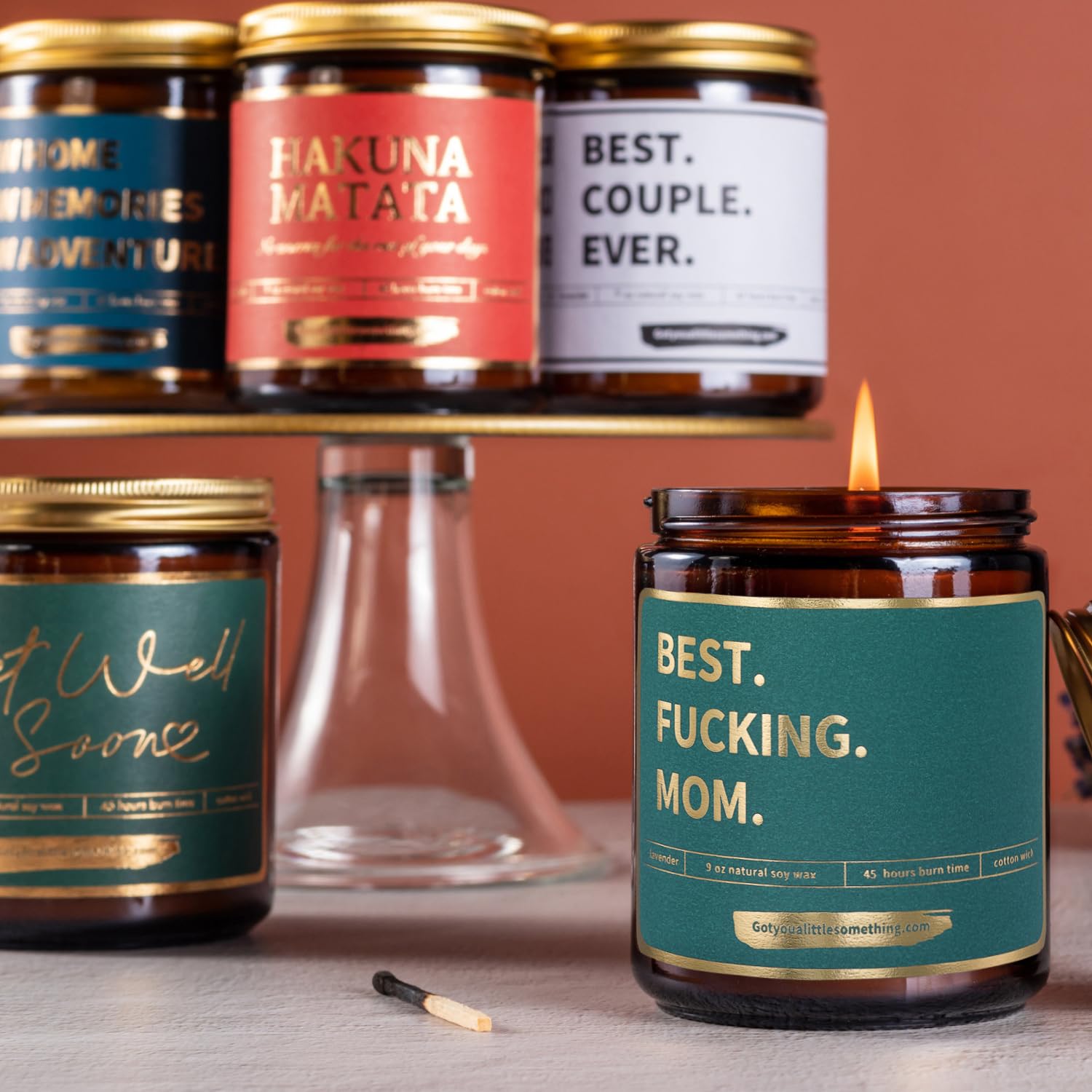 Got you a little something 'Best Mom Ever' świeca zapachowa lawenda; 255 ml, zabawny nieodpowiedni pomysł na prezent dla fajnych mam od córki syna dzieci syna ulubionego dziecka