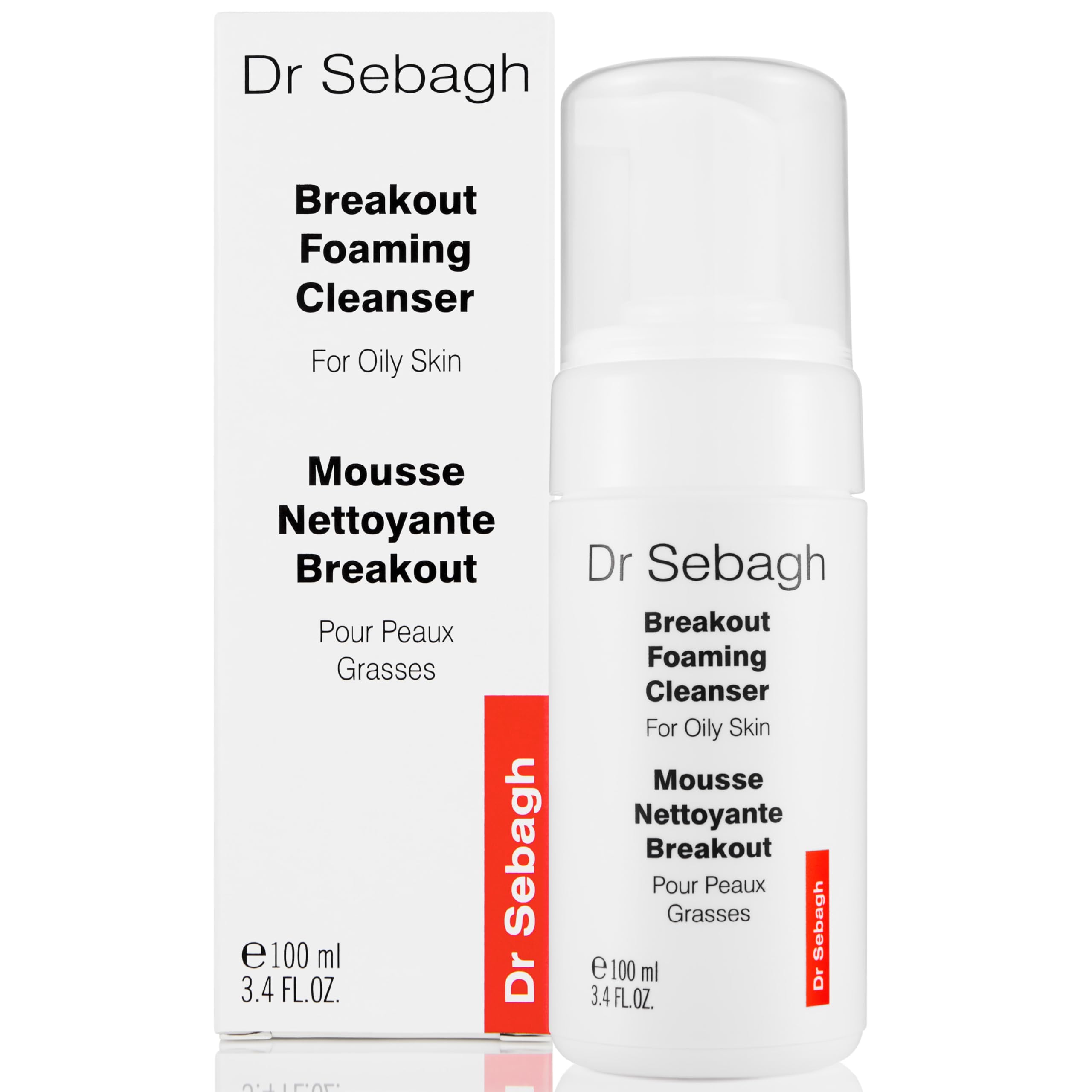 - Dr Sebagh Breakout Foaming Cleanser (3.4 fl oz) - Face Wash for Acne Prone/Oily Skin - Purifies, Clears & Hydrates - Foam Face Wash for Oily Skin - Deep Pore Cleanser - Facewash