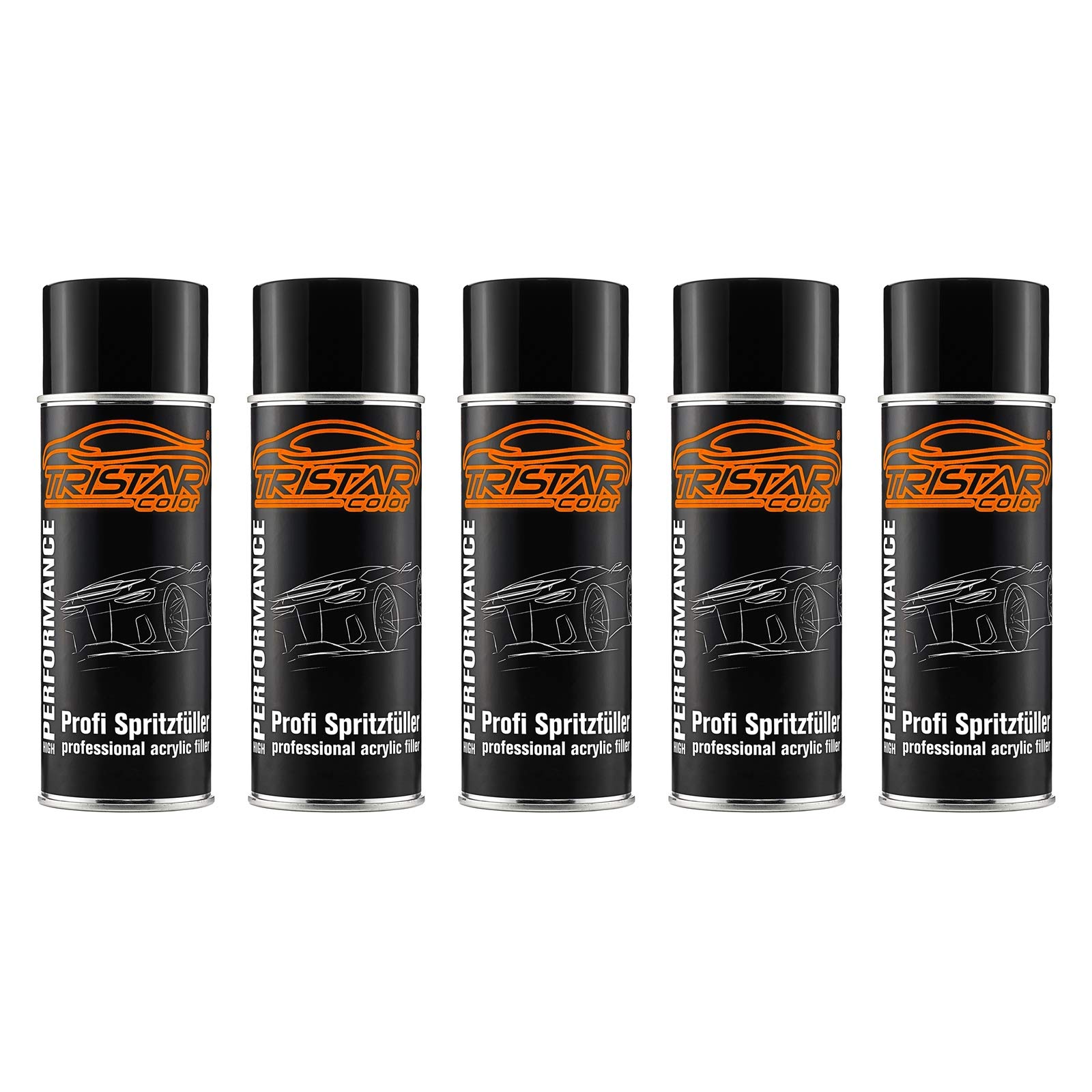 TRISTARcolor Füller Spritzfüller Haftgrund Grundierung Spritzspachtel für Autolack schwarz 5 x Spraydose 400 ml