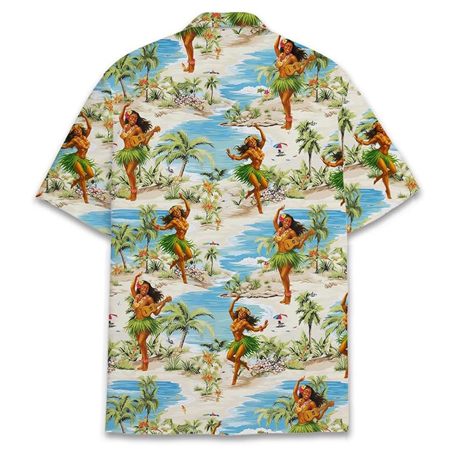 Camisa hawaiana personalizada para hombre con cara y nombre, camisa hawaiana de manga corta para hombre, bolsillo delantero, vacaciones, verano, flamencos, flores, estampado de playa, camisa