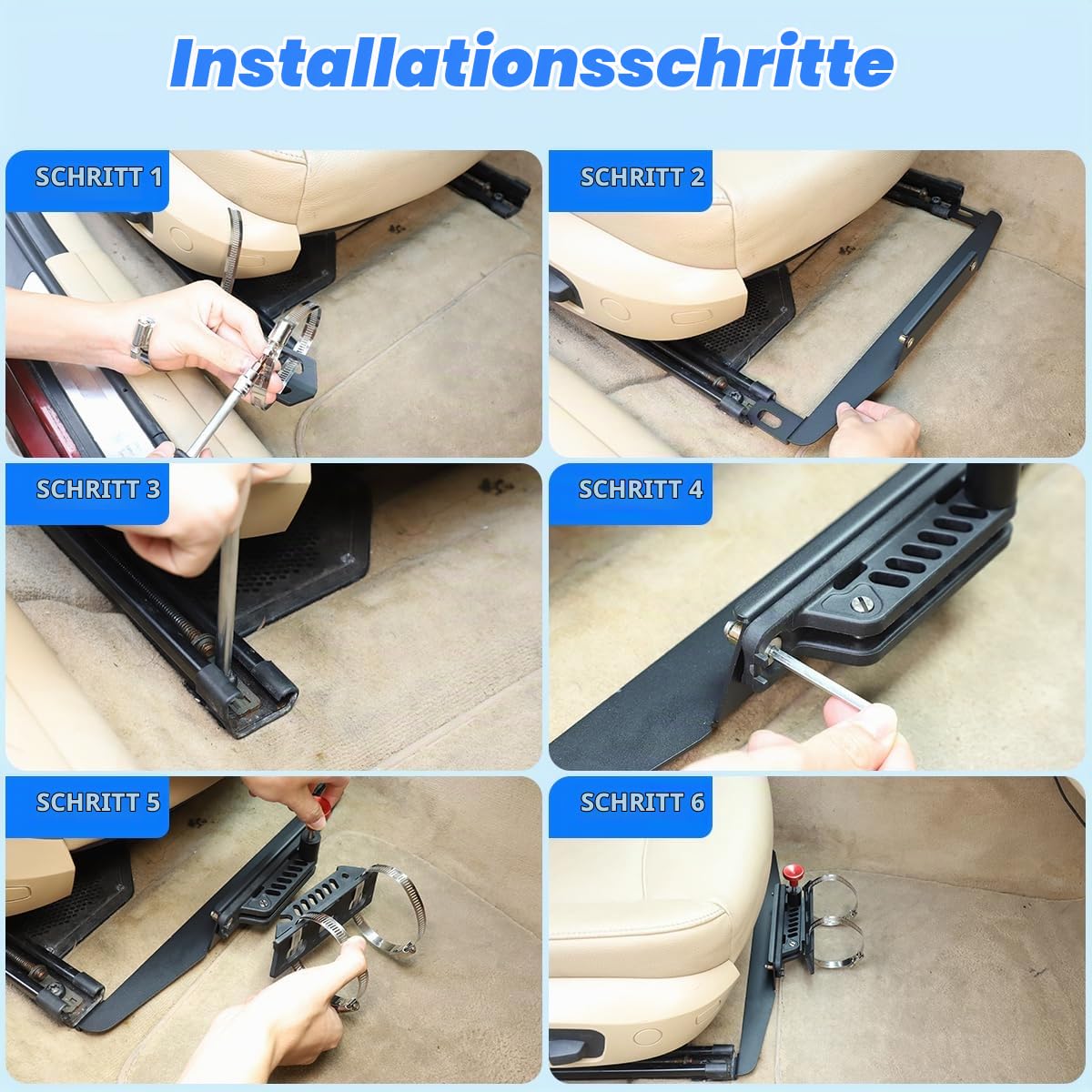 Feuerlöscherhalter für BMW 3er (2005-2012) / Importierte 2er Cabrio (2014-2017), Beifahrersitz, Aluminium + Kohlenstoffstahl, Schwarz, 1 Stück