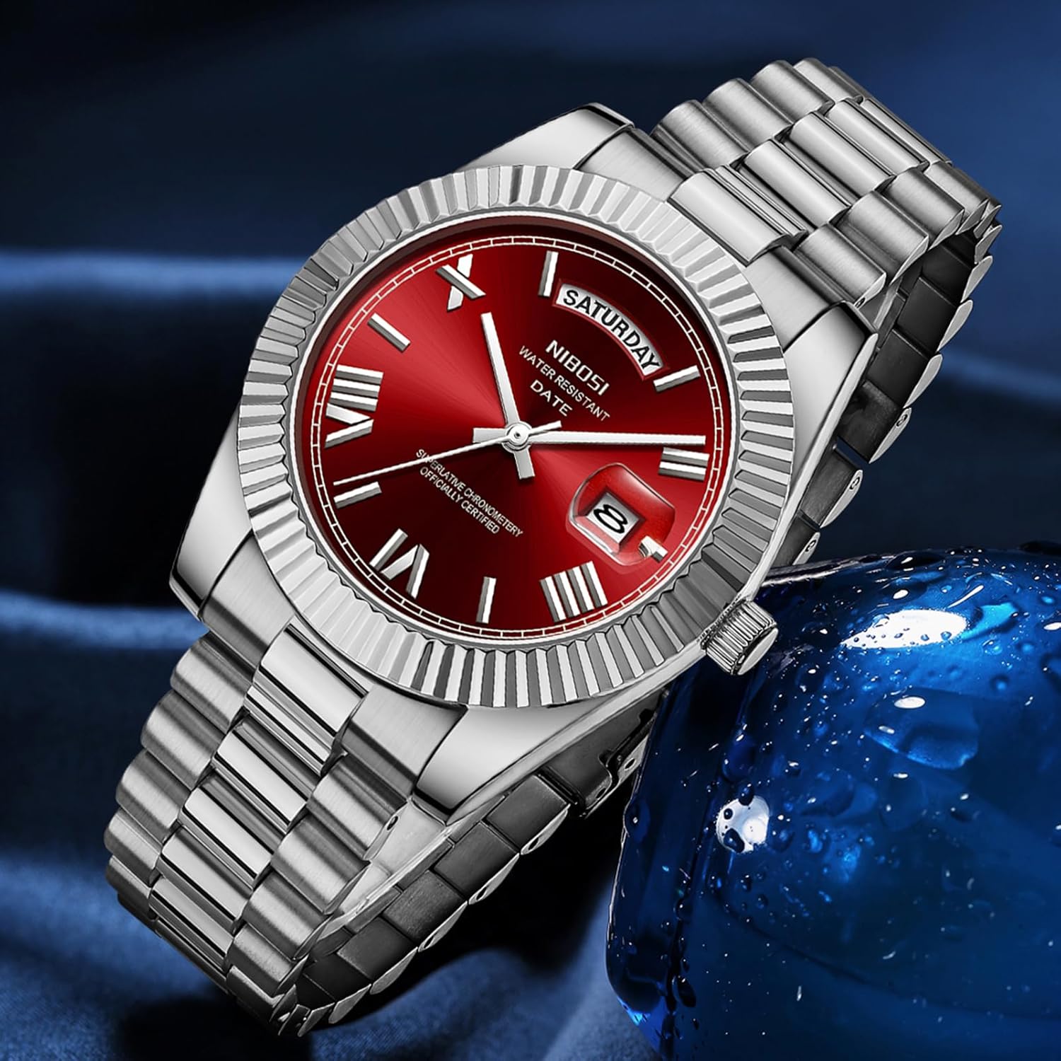 NIBOSI Men Watches Analog Quartz Stainless Steel Rose Gold Silver Watches for Men Waterproof Business Classic Desiger Wrist Watch with Day Date - Image 4