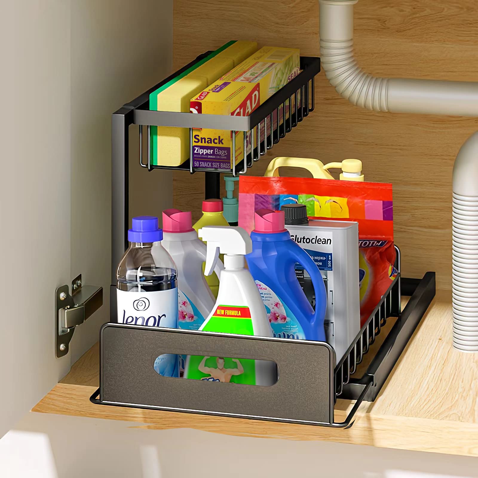 Kitchen Under Sink Organizers and Storage, Pull Out UnderSink