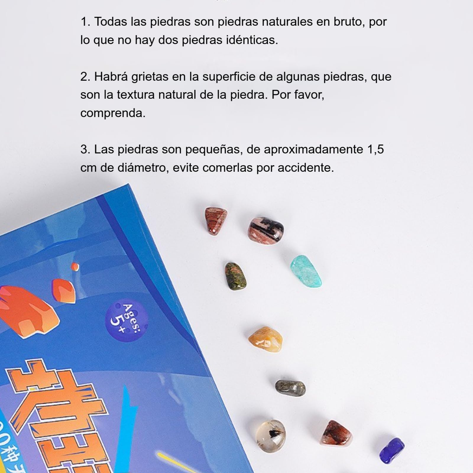 Kit de Geología para Niños 100 Piedras Preciosas con Linterna y Lupa - Colección Educativa de Minerales para Aprendizaje