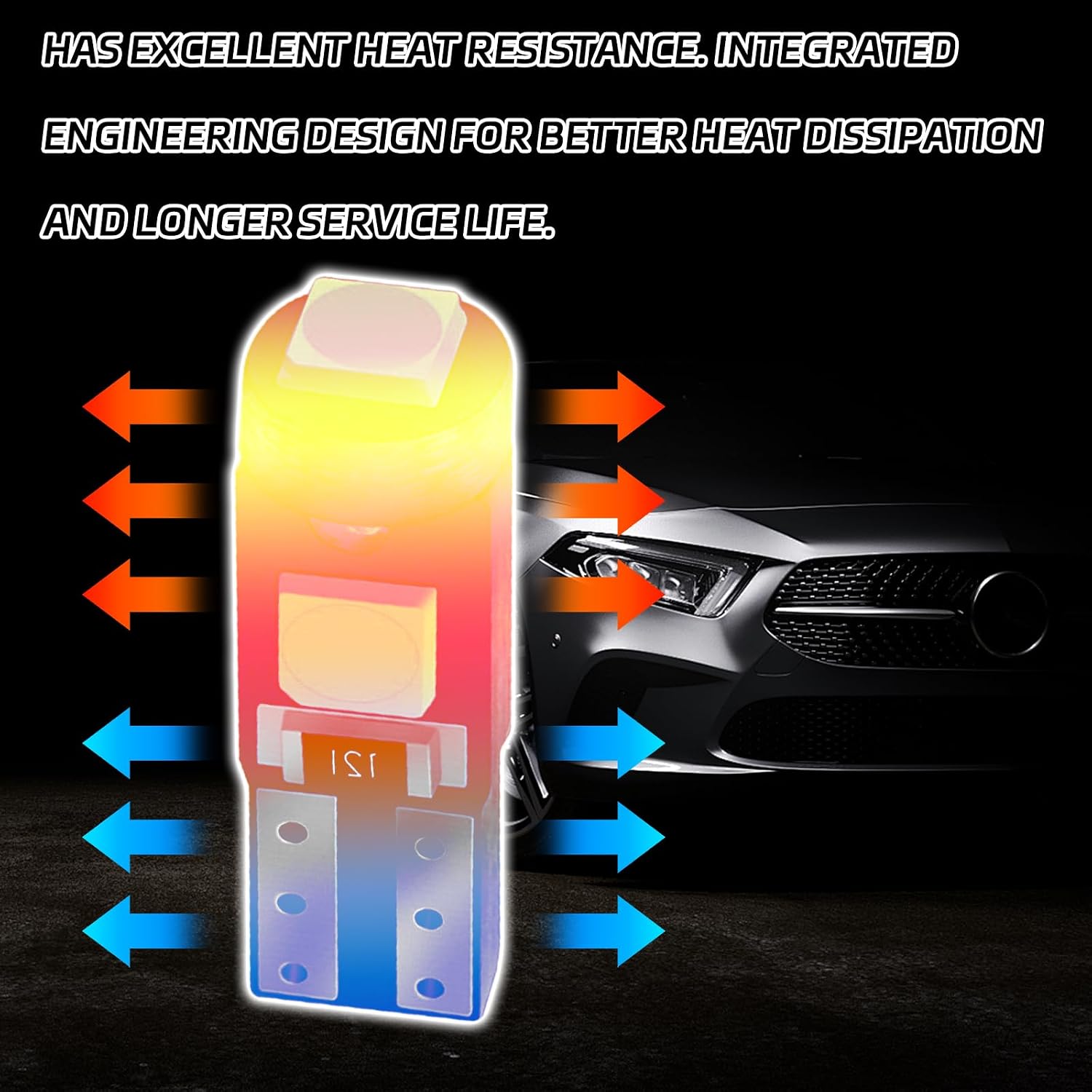 20PCS T5 LED Bulbs 74 Dash Light Bulbs 2721 74 T5 37 Wedge LED Bulb with PC74 PC37 Twist Lock Socket Dashboard Lights Instrument Cluster Indicator Digital Dash Cluster Super Bright Interior Lamp