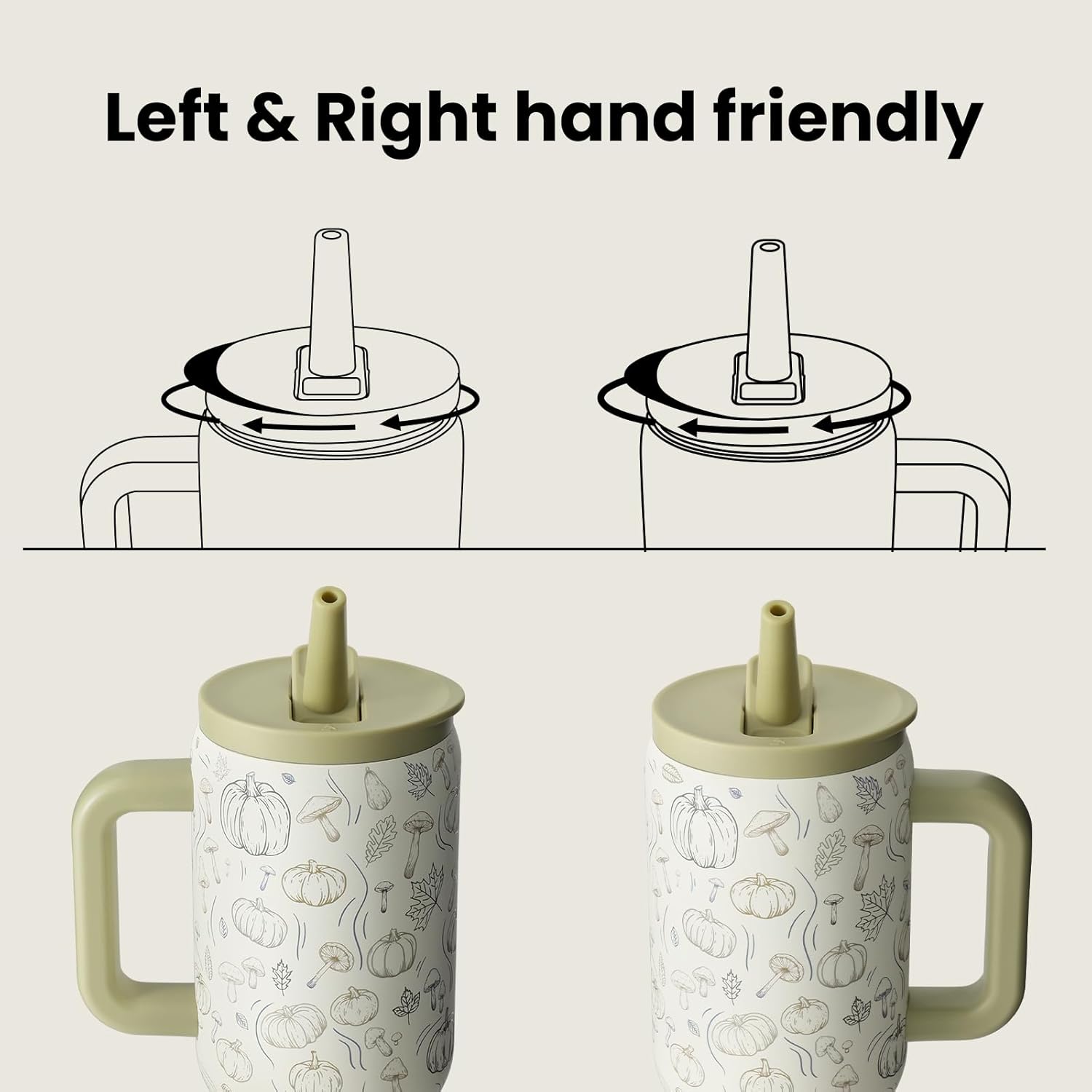 BOTTLE BOTTLE 30 oz Tumbler with Lid and Straw, Stainless Steel Travel Mug, Tumbler with handle, Water Bottle with straw for College Office, Gifts for Women Him Her (Pumpkin) - Image 6