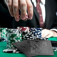 Vista 24 de Joyoldelf Black Playing Cards with Rose Pattern, 2pcs Deck of Cards, PVC Plastic & Waterproof Playing Cards, Cool Card Decks Suitable for Family or